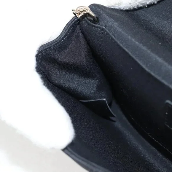 CHANEL Matelasse Chain Shoulder Bag Nylon Black CC Auth 129738V - Picture 13 of 16